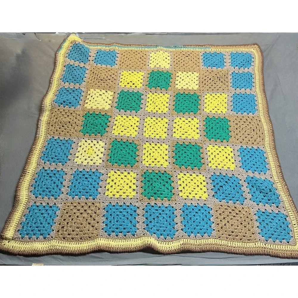 Afghan/Blanket/Throw - Handmade Crocheted - 40x41 - Great Gift Item